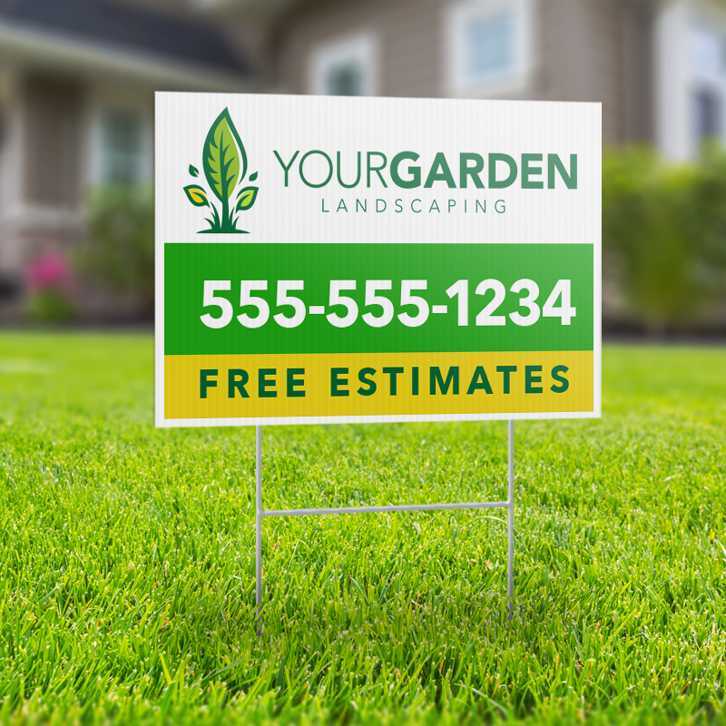 Custom yard sign product display